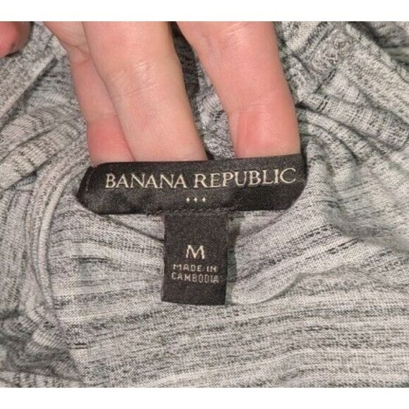 Banana Republic Dress M Women's Gray Marled Adjustable Straps Maxi Slits Cutout - Picture 8 of 11